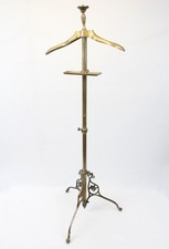 AS IS Vintage Solid Brass Butler Suit Valet Stand Clothes Hanger Claw Feet