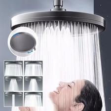 6 Mode High Pressure Rain Shower Head 230mm Large Luxury Panel Chrome Adjustable