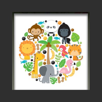 Doodlebug Design Shadow Box Insert Kit - At The Zoo DDSB7732