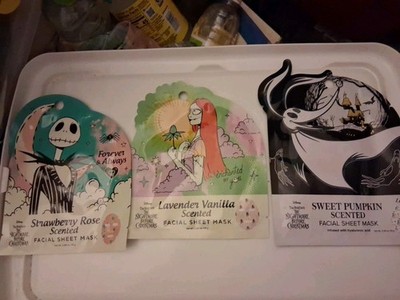3  Nightmare Before Christmas Face Sheet Masks Jack Sally  Zero Ghost Dog Disney