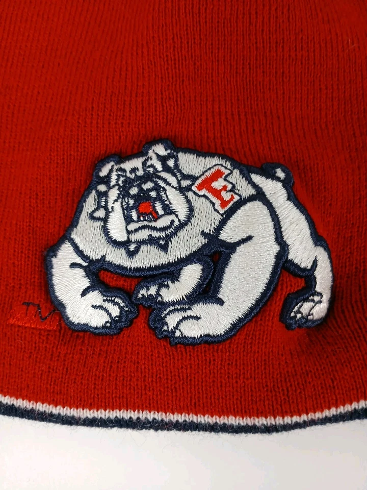 Fresno State Bulldogs Beanie Colosseum Red Knit Hat Double Logo OSFA NCAA - Image 2 of 4
