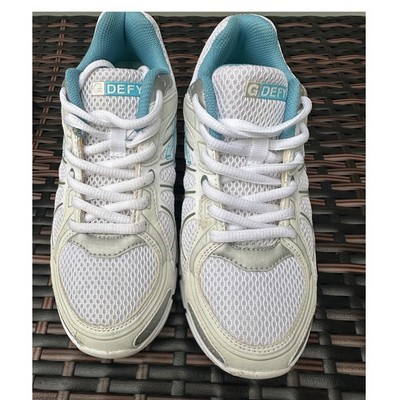 Gravity Defyer TB9004FWSU-M Womens 7 White Blue VersoShock Walking Shoes
