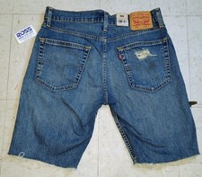 Levi's Mens Premium 405 Distressed Cut Off Jean Shorts New With Tags Mens 32