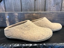 Glerups Slip-On Beige Slipper with Leather bottom EU Size 38
