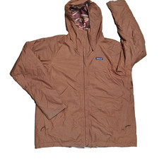 Patagonia Men s Brown Hooded Windbreaker Jacket XL/2XL Lightweight Outdoor Shell