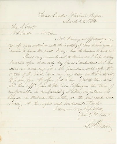 Lewis A. Grant – Civil War General - Autographed Letter ALS March 28, 1864