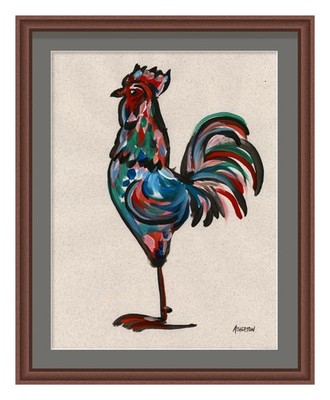 Atherton 11x14 Original Abstract minimalist Acrylic Painting ''Rooster 5'' signed