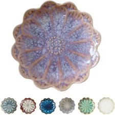 Ceramic Spoon Rest for Stove Top, Flower Cute Spoon Rest for Kitchen Counter, Co