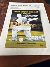 John Player League Programme 1984 - Somerset v Lancashire