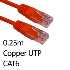 Rj45 M To Rj45 M Cat6 0.25M Red Oem Moulded Boot Copper Utp Network Cable