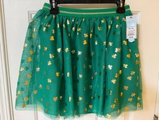 NEW Green Tutu Gold Shamrock Clover Skirt St Patrick's Day Girls Size XXL 18