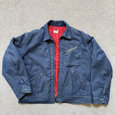 Vintage Lee 191-LB Denim Jacket Quilt Lined Work Coat Workwear