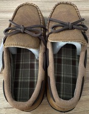 Men's Luke Microsuede Moccasin Slippers with Tie Indoor/Outdoor Size 9