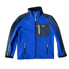 Snozu Kids Blue Gray Softshell Jacket Windbreaker Size M 10/12 Outdoor