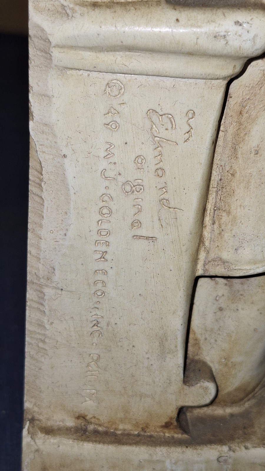 1949 Iron City Beer Pittsburgh Brewing Chalkware Chalk Advertising Bar Sign