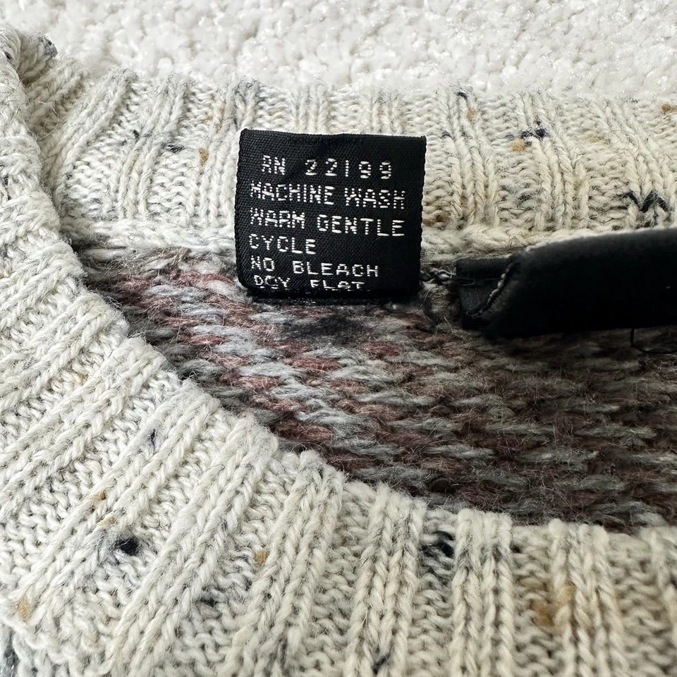 Vintage Kennington Sweater L Korea Wool Blend Striped Chevron 90s Grunge - Изображение 4 из 4