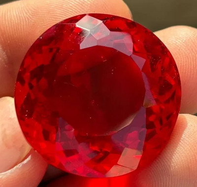 AAA+ Large Mozambique Red Ruby 87.15 Ct. Round Cut Loose Gemstone Gift for Women