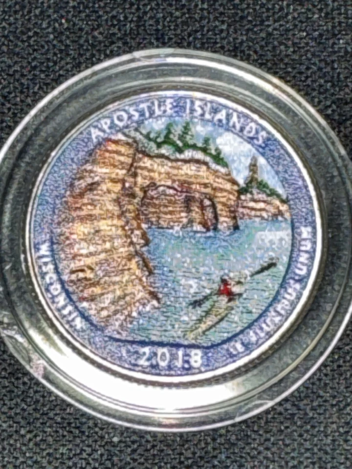 Apostle Islands 2018p America The Beautiful Colorized Washington Quarter UNC  - Image 3 of 4