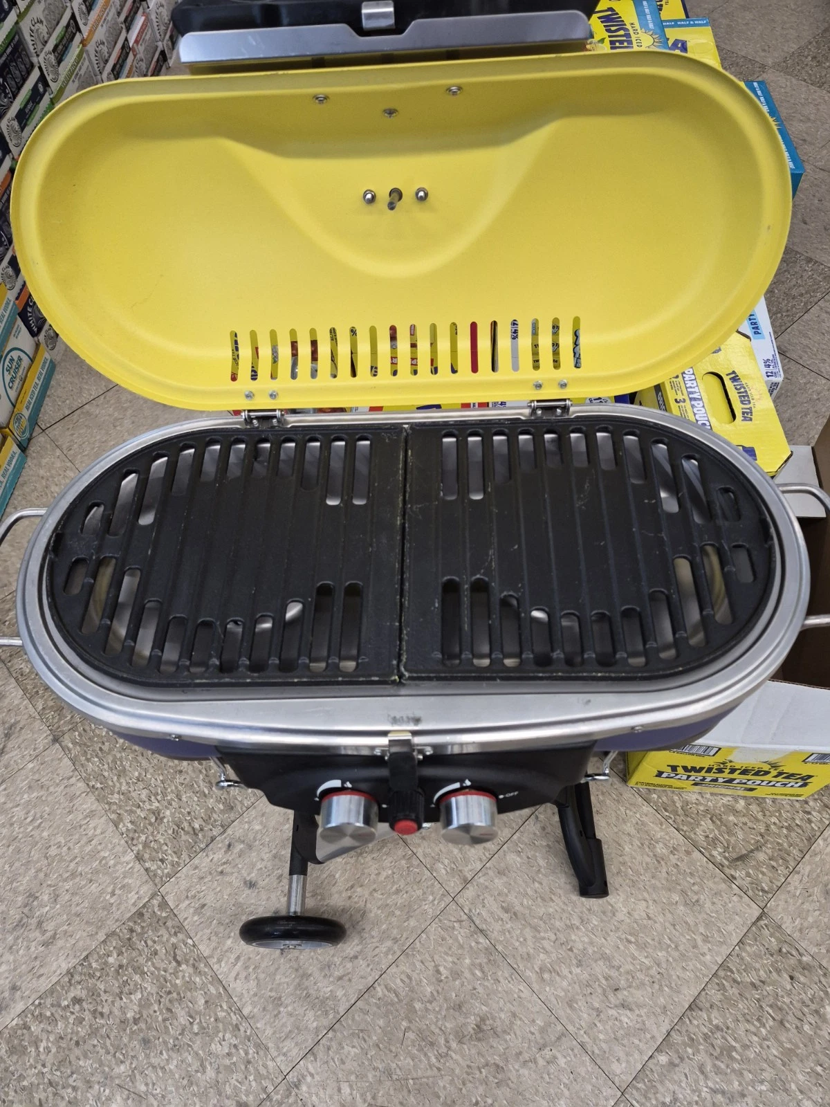 Twisted Tea Portable Propane Tailgate Gas Grill and Or Outdoor Cooking