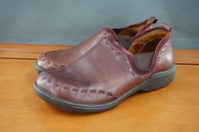 Romika Shoes Womens Size 6.5 / 37 Brown Leather Slip On Comfort Clogs Casual