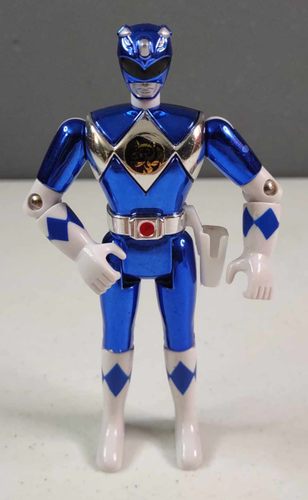 Vintage 1995 Mighty Morphin Power Rangers Metallic Blue Ranger Figure