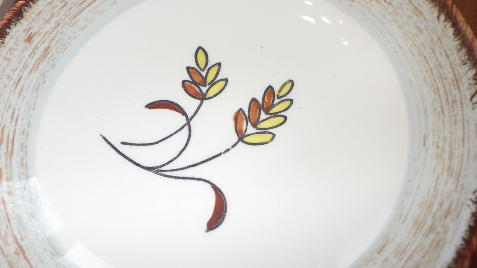 Vintage Harvest Oats Blue Ridge Southern Pottery dessert fruit bowls 8