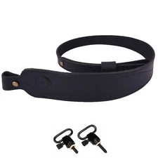 2 Points Adjustable Cow Leather Rifle Sling Shotgun Gun Strap Vintage Look