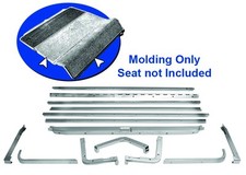 New Set 1965-1968 Mustang Fastback Fold Down Seat Trim Moldings