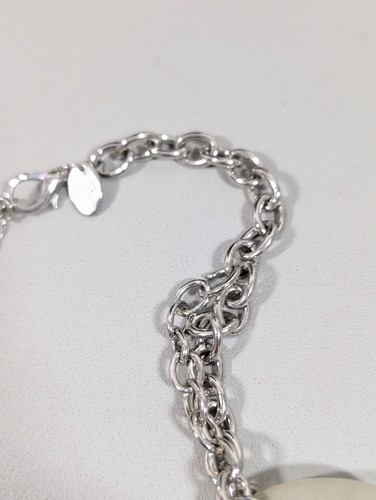 Charming Charlie Frosted Yellow Gray Charm Layered Statement Necklace 21 in - Picture 8 of 12