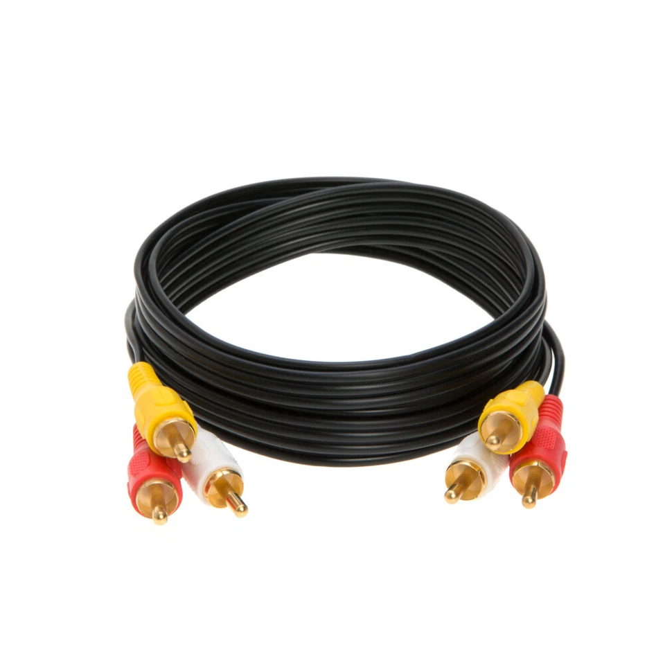 3 RCA Male to 3 RCA Male Cable Audio/Video TV DVD VCR Composite Multi-Pack LOT - Image 2 of 4