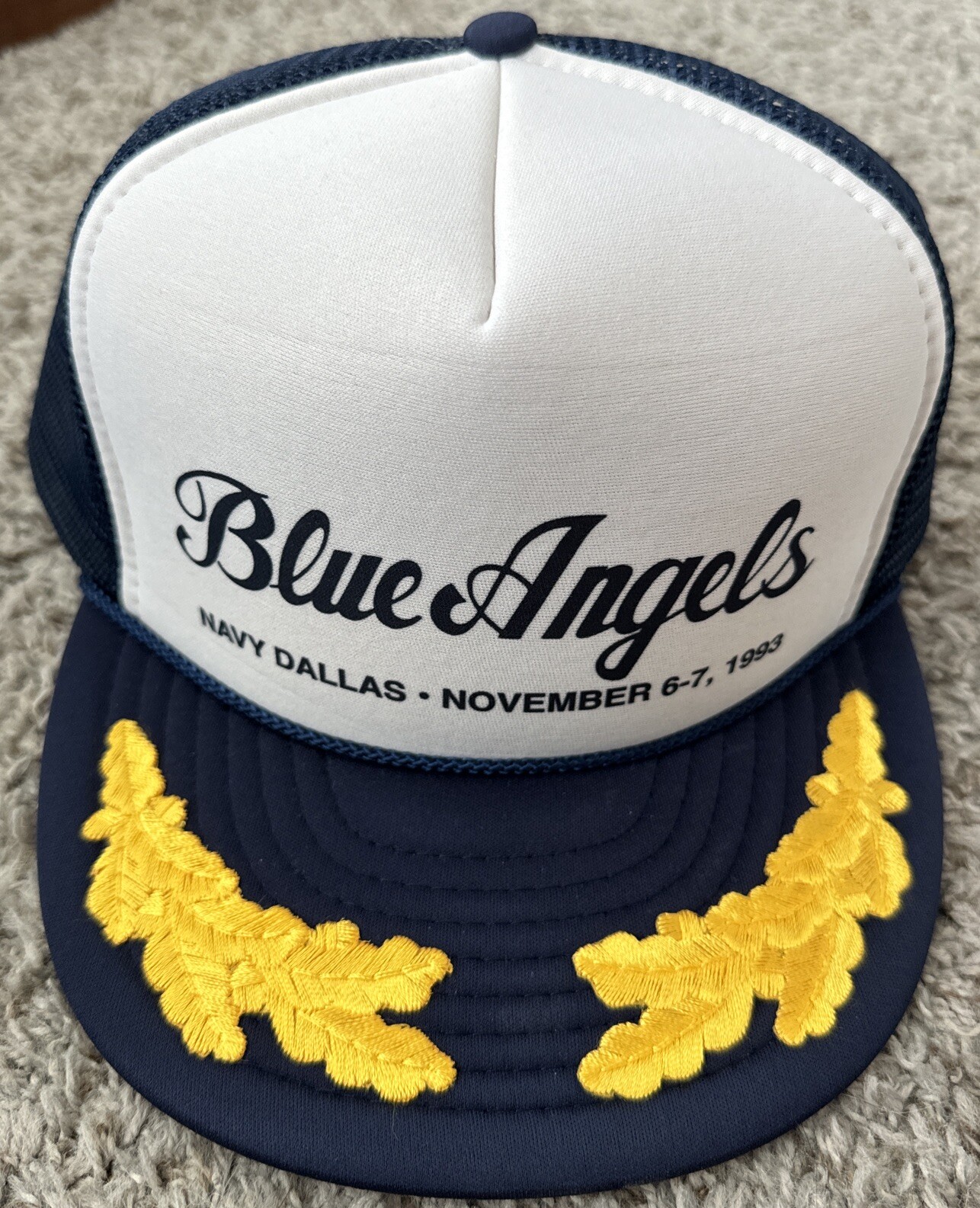 VINTAGE BLUE ANGELS UNITED STATES NAVY/MARINES 1993 SNAPBACK TRUCKER HAT NEW!!!