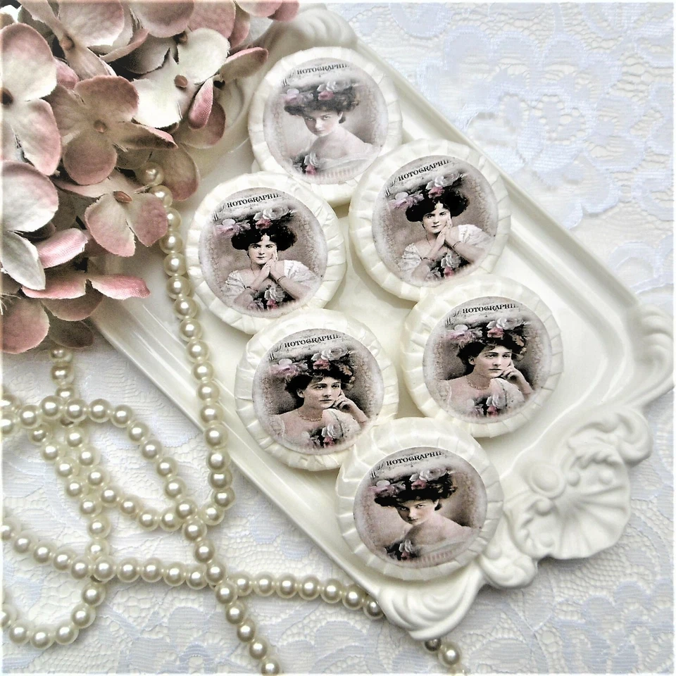 MARKENLOS 6 x Gästeseife Handseife Duftseife Shabby Vintage Frauen Seife Badezimmer Deko