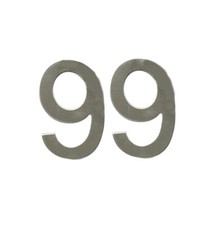 Stick-On House Numbers - No 99 - Stainless Steel - 10cm - Door, Fence, Gate