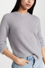  365 NWT VINCE SzXL FEATHERWEIGHT RIBBED CREW-NECK SWEATER STONE GREY