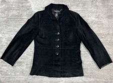 Mary Jane Marcasiano Jacket Womens 10 Black Soft Suede Genuine Leather Lined