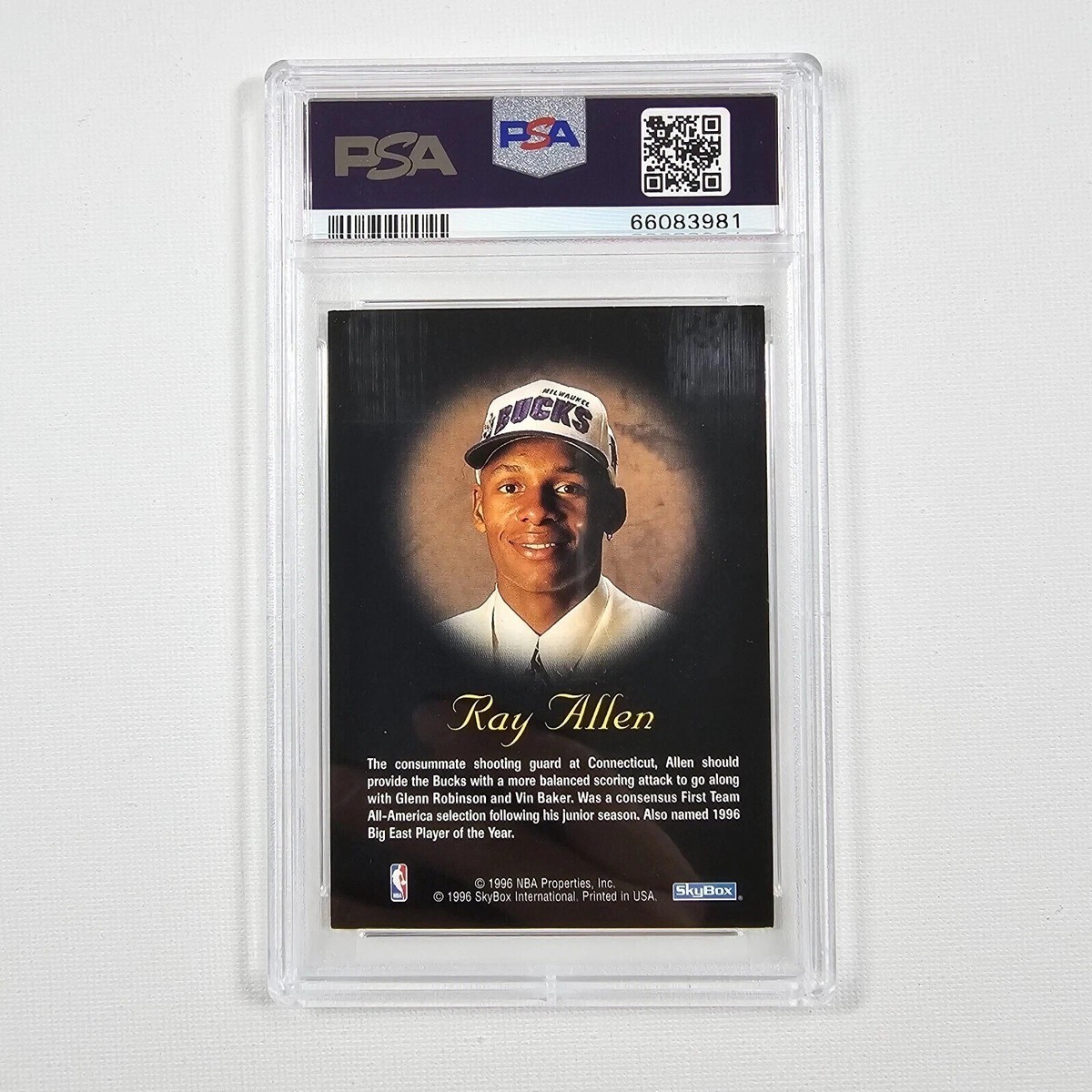 1996-97 Skybox Premium Ray Allen Autographics Auto Black Rookie RC 