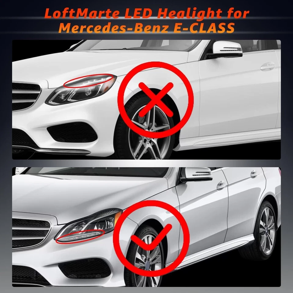 LED Headlights For 2014-2016 Mercedes-Benz E-Class W212 Headlamps Left Right - Imagem 2 de 4