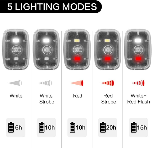 LED Safety Light, Clip on Strobe/Running Lights for Runners, Bike Tail Light wit - Picture 3 of 7