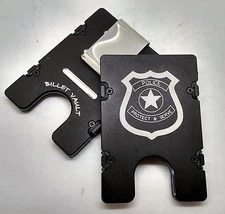 BilletVault Wallet/Card Holder, Aluminum RFID protection, black,  Police Officer
