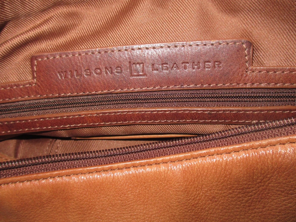 Bolso de hombro de cuero Wilsons marrón hobo mantecoso suave vintage clásico Foto 2 de 4