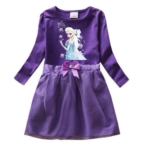 Kinder Mädchen Cosplay Kleid Langarm Cartoon Prinzessin Anna Elsa Kleid DE OL - Bild 12 von 17