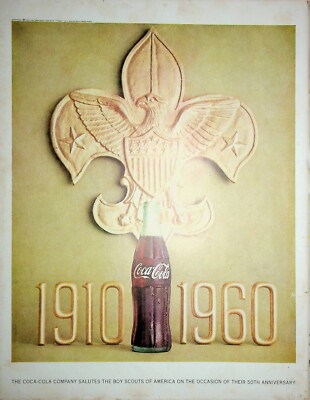 Original 1960 Coca-Cola AD:The Coca-Cola Co salutes the boy scout of America