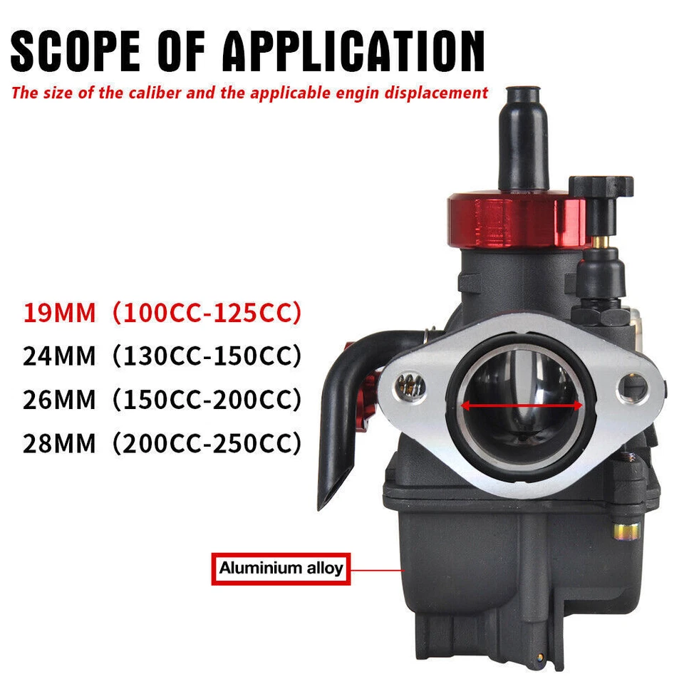 Carburador NIBBI PE 19mm para DS80 CRF125F KLX110 SR125 DR100 BULL PREDATOR 125 Foto 4 de 4