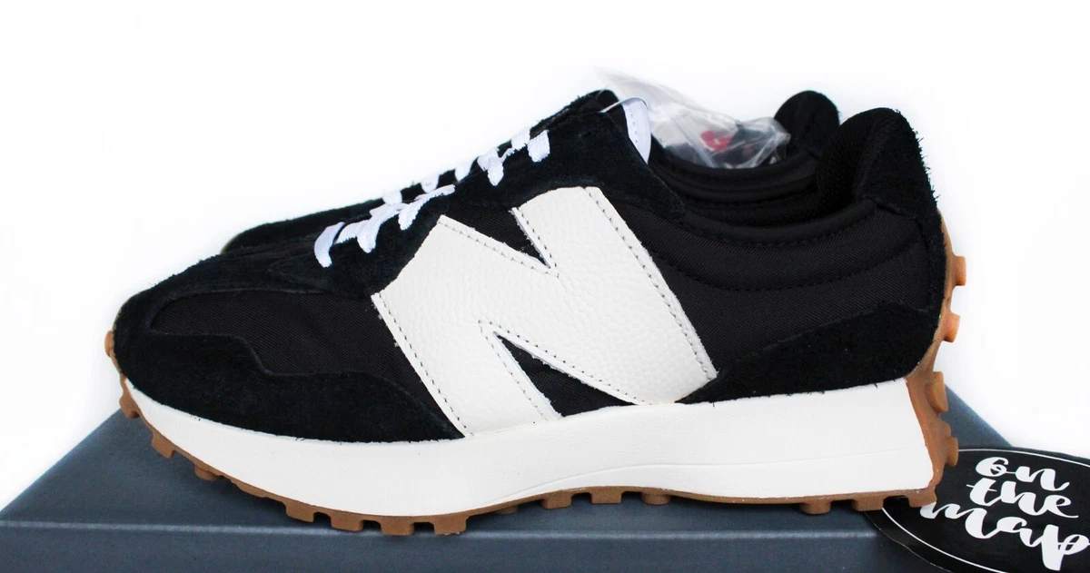 New Balance 327 Black Off White Cream Sail Gum Sole Suede UK 3 4 5 6 7 8 US New