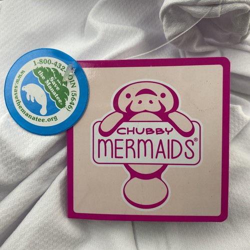Chubby Mermaids White Polo Girls Size XL UPF 50 Sun Protection Short Sleeve-U - Picture 9 of 11