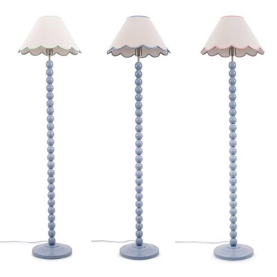 Puderblau Klöppel Stehlampe Leinen Jakobsmuschel Lampenschirm Wohnzimmer Lounge Leuchte