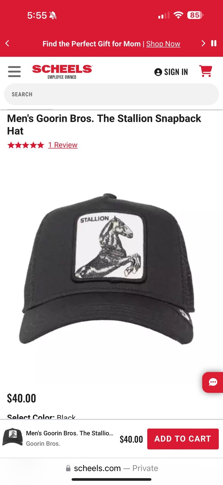 Goorin Bros. Men's Trucker Hat - Black Horse