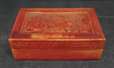 Antique Decorative Ceramic Box American Encaustic Co. Asian Motif