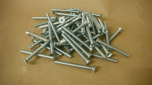 #10-24 X 2" MACHINE SCREWS FLAT HEAD PHILLIPS ZINC QTY 50.