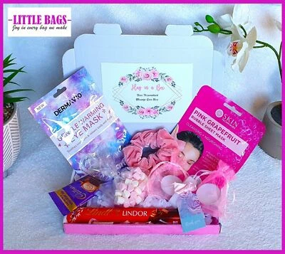 LITTLE BAGS PERSONALISED SPA SELF CARE PAMPER HAMPER GIFT BOX CARE PACKAGE FOR HER